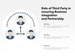 Role of third party in ensuring business integration and partnership
