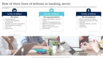 Role Of Three Lines Of Defense In Banking Sector