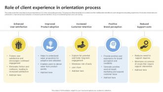 Role Of Client Experience In Orientation Process