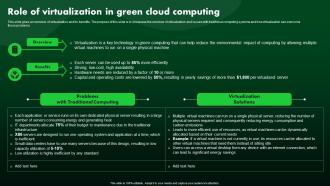 Role Of Virtualization In Green Cloud Computing Green IT