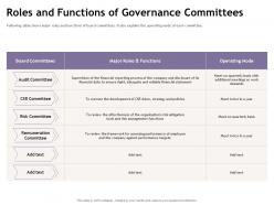Roles and functions of governance committees m1893 ppt powerpoint presentation ideas pictures