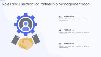 Roles And Functions Of Partnership Management Icon