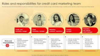 Roles And Responsibilities For Credit Card Deployment Of Effective Credit Stratergy Ss