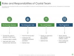 Roles And Responsibilities Of Crystal Team Scrum Crystal Extreme Programming IT