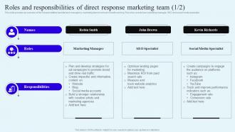 Roles And Responsibilities Of Direct Response Marketing Direct Response Marketing Campaigns MKT SS V