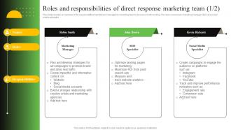 Roles And Responsibilities Of Direct Response Marketing Process To Create Effective Direct MKT SS V