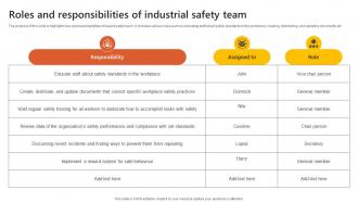 Roles And Responsibilities Of Industrial Safety Team