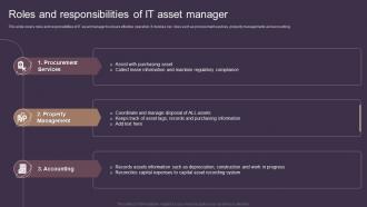 Roles And Responsibilities Of IT Asset Manager Deploying Asset Tracking Techniques