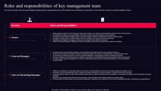 Roles And Responsibilities Of Key Management Team Fine Jewelry Business Plan BP SS