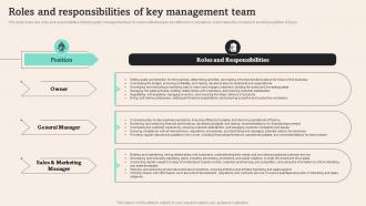 Roles And Responsibilities Of Key Management Tiffany And Co Business Plan BP SS