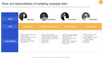 Roles And Responsibilities Of Marketing Advertisement Campaigns To Acquire Mkt SS V