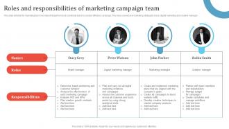 Roles And Responsibilities Of Marketing Campaign Team Promotion Campaign To Boost Business MKT SS V