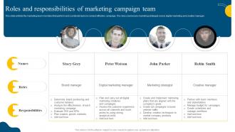 Roles And Responsibilities Of Marketing Campaign Team Social Media Marketing Campaign MKT SS V