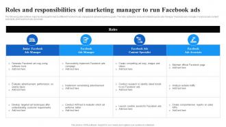 Roles And Responsibilities Of Marketing Manager To Run Facebook Advertising Strategy SS V