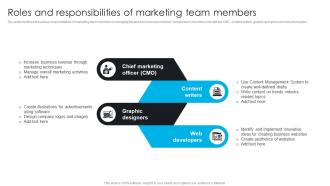 Roles And Responsibilities Of Marketing Team Comprehensive Guide To 360 Degree Marketing Strategy