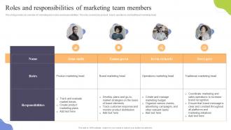 Roles And Responsibilities Of Marketing Team Members Increasing Sales Through Traditional Media