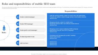 Roles And Responsibilities Of Mobile SEO Team Conducting Mobile SEO Audit To Understand