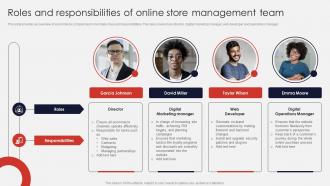 Roles And Responsibilities Of Online Store Management Team Online Apparel Business Plan