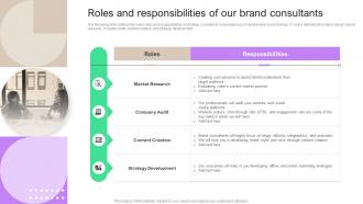 Roles And Responsibilities Of Our Brand Consultants Strategic Consulting Proposal To Improve Brand Perception