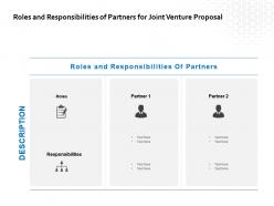 Roles and responsibilities of partners for joint venture proposal ppt powerpoint