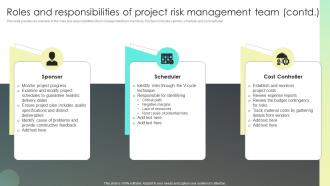 Roles And Responsibilities Of Project Risk Management Strategies For Effective Risk Mitigation Appealing Attractive