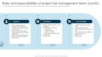 Roles And Responsibilities Of Project Risk Management Team Guide To Issue Mitigation And Management Editable Image