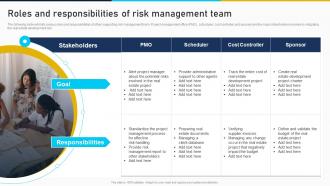 Roles And Responsibilities Of Risk Management Team Developing Risk Management