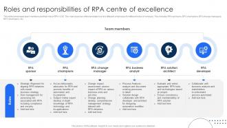 Roles And Responsibilities Of RPA Centre Of Excellence
