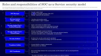 Roles And Responsibilities Of Soc As A Service Security Model Ppt Graphics