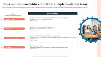 Roles And Responsibilities Of Software Implementation Team Application Integration Program