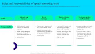 Roles And Responsibilities Of Sports Offline And Digital Promotion Techniques MKT SS V