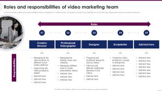 Roles And Responsibilities Of Video Marketing Team Implementing Video Marketing Strategies