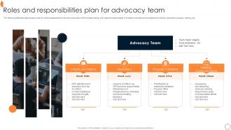 Roles And Responsibilities Plan For Advocacy Team