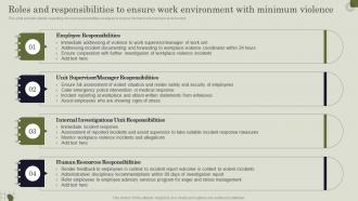 Roles And Responsibilities To Ensure Work Environment Handling Pivotal Assets Associated With Firm