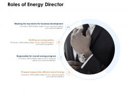 Roles of energy director ppt powerpoint presentation icon information