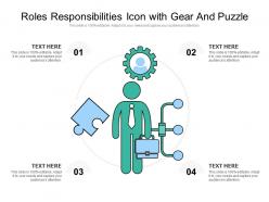 Roles responsibilities icon with gear and puzzle