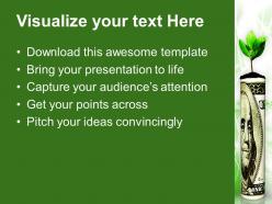 Roll of money with a plant powerpoint templates ppt themes and graphics 0213