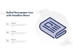 Rolled newspaper icon with headline news