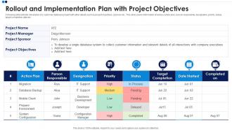 Rollout And Implementation Plan With Project Objectives
