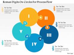 Roman digits on circles for process flow flat powerpoint design