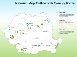 Romania map outline with country border