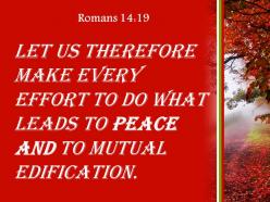 Romans 14 19 peace and to mutual edification powerpoint church sermon