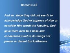 Romans 1 28 the knowledge of god powerpoint church sermon