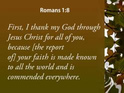 Romans 1 8 your faith is being reported powerpoint church sermon