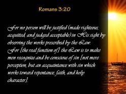 Romans 3 20 the law we become conscious powerpoint church sermon