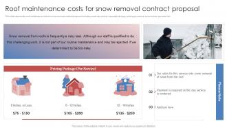 Roof Maintenance Costs For Snow Removal Contract Proposal Snow Shoveling Services Proposal