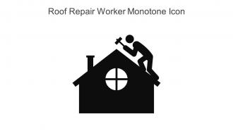 Roof Repair Worker Monotone Icon In Powerpoint Pptx Png And Editable Eps Format
