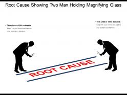 Root cause showing two man holding magnifying glass
