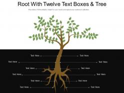 Root with twelve text boxes and tree