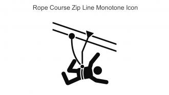 Rope Course Zip Line Monotone Icon In Powerpoint Pptx Png And Editable Eps Format